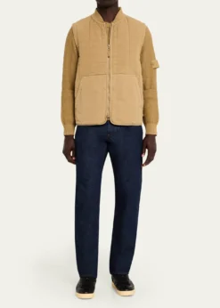 Stone IslandMen's Cotton and Flax Full-Zip Vest