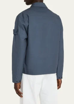 Stone IslandMen's Ghost Cotton Zip-Front Shirt Jacket