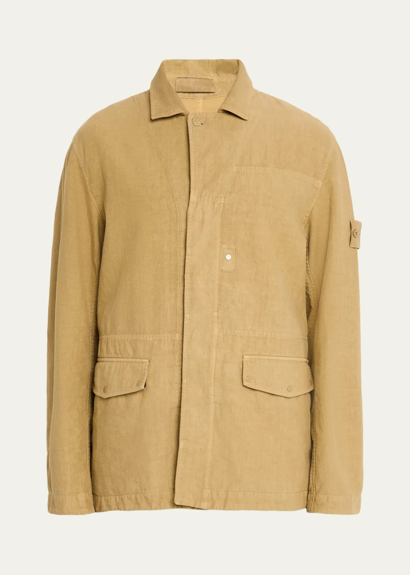 Stone IslandMen's Ghost Linen-Blend Shirt Jacket