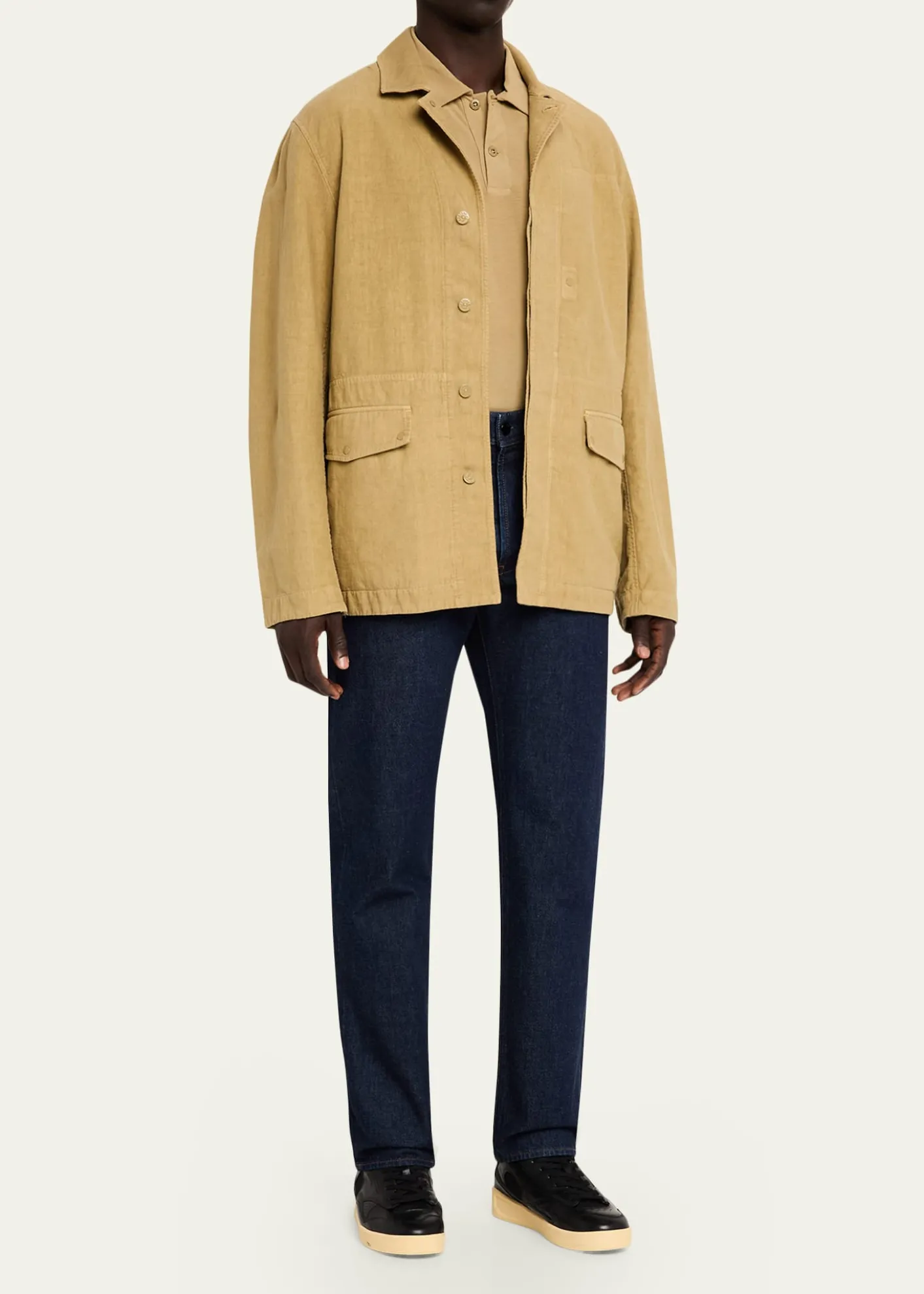 Stone IslandMen's Ghost Linen-Blend Shirt Jacket
