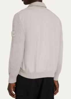 Stone IslandMen's Wool and Cotton Hybrid Knit Blouson
