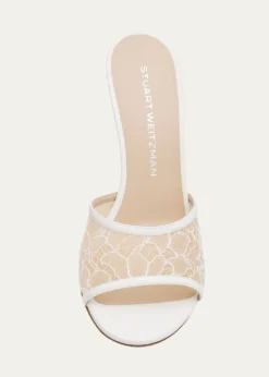 Stuart WeitzmanBareitall 85mm Lace Slide Sandals