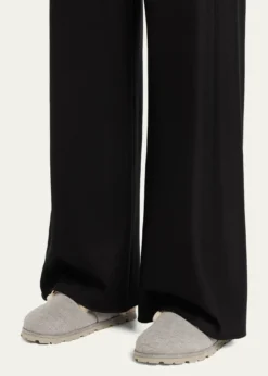 Stuart WeitzmanChrystie Shearling-Lined Flannel Mules