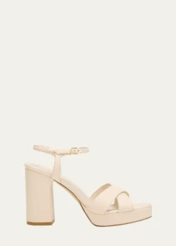 Stuart WeitzmanDayna Leather Crisscross Platform Sandals