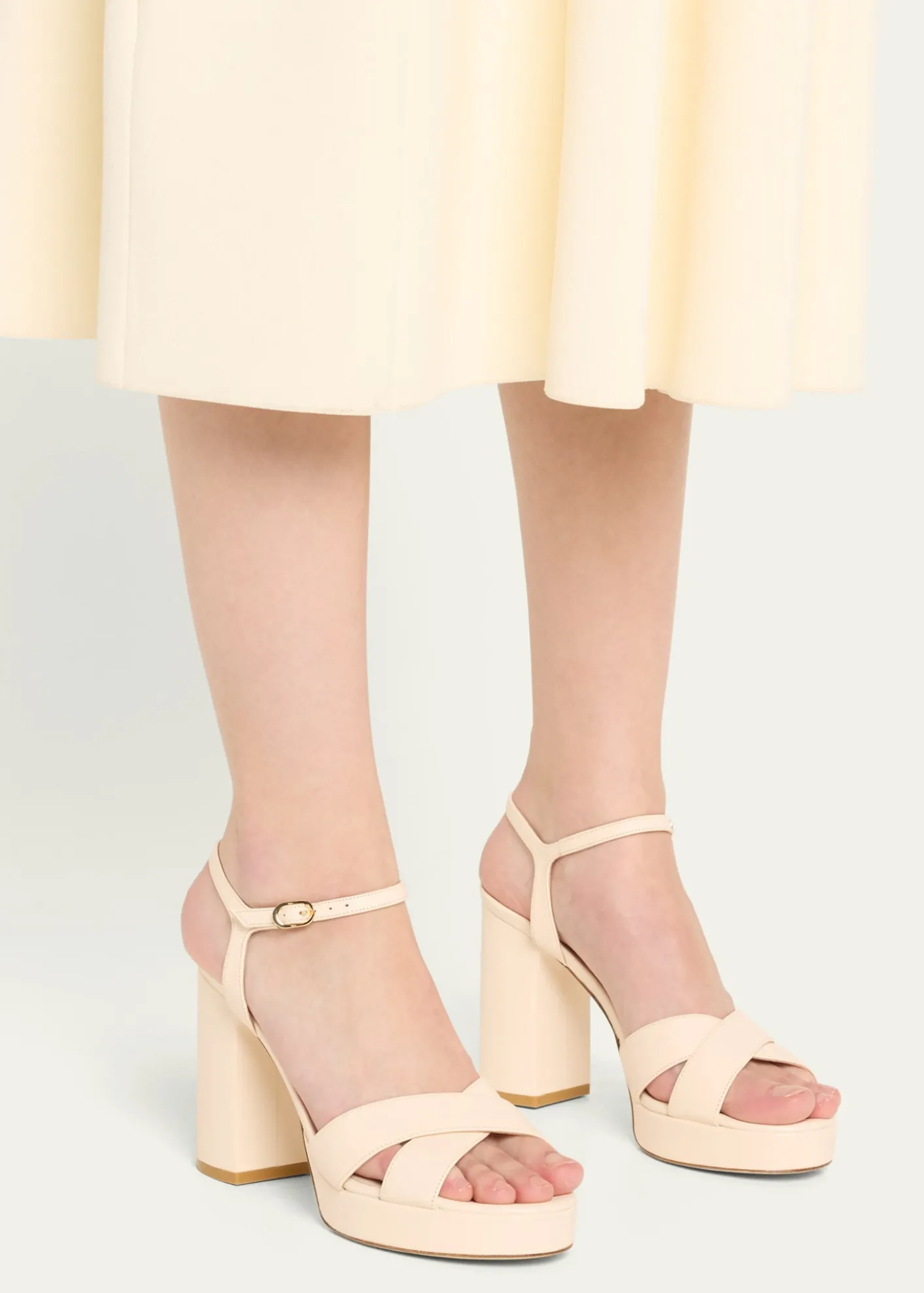 Stuart WeitzmanDayna Leather Crisscross Platform Sandals