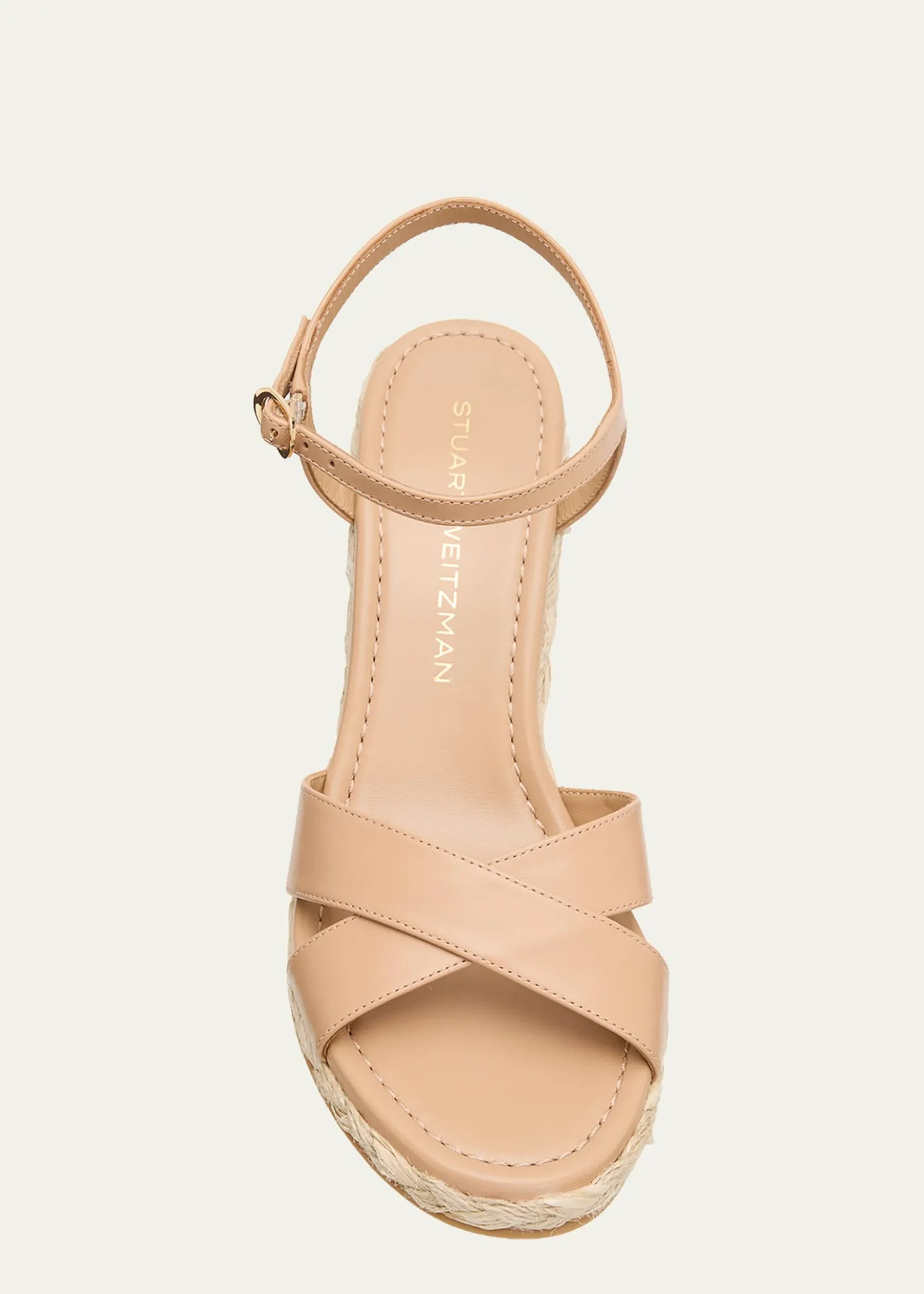 Stuart WeitzmanDayna Leather Crisscross Espadrille Sandals