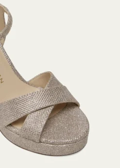 Stuart WeitzmanDayna Metallic Crisscross Platform Sandals