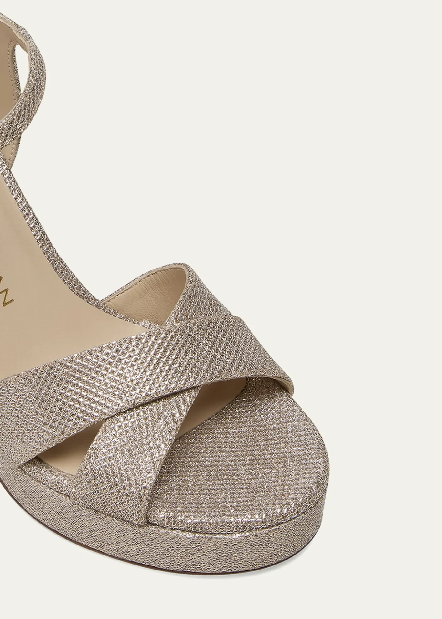Stuart WeitzmanDayna Metallic Crisscross Platform Sandals
