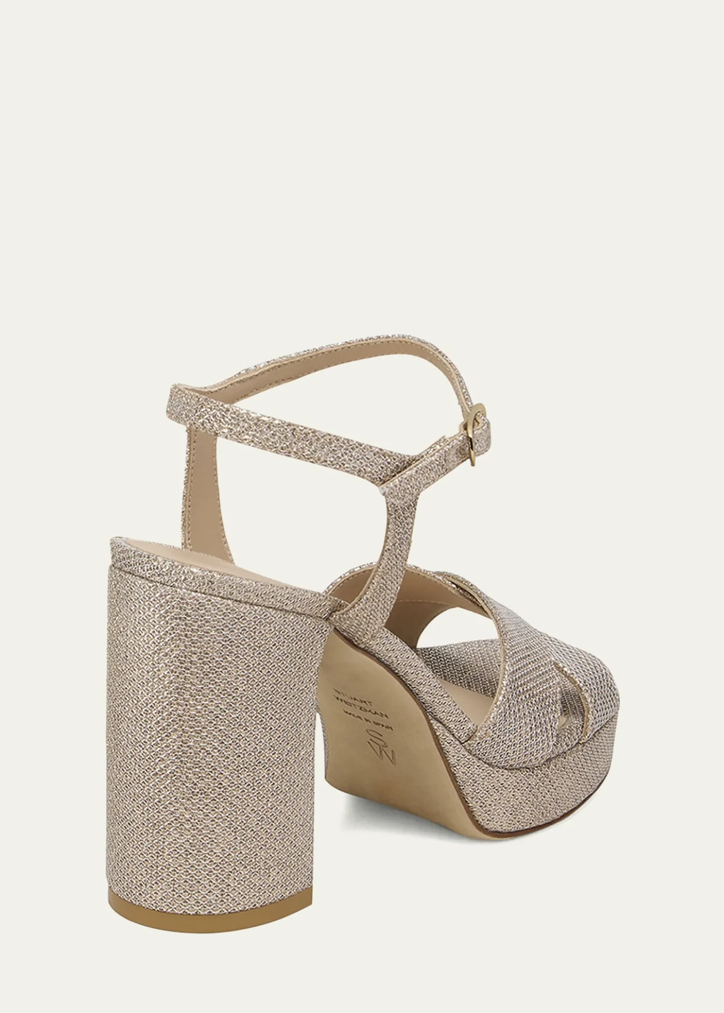 Stuart WeitzmanDayna Metallic Crisscross Platform Sandals