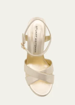 Stuart WeitzmanDayna Metallic Crisscross Platform Sandals