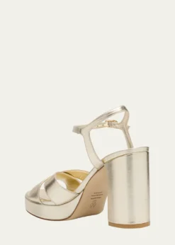 Stuart WeitzmanDayna Metallic Crisscross Platform Sandals