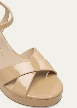 Stuart WeitzmanDayna Patent Crisscross Platform Sandals
