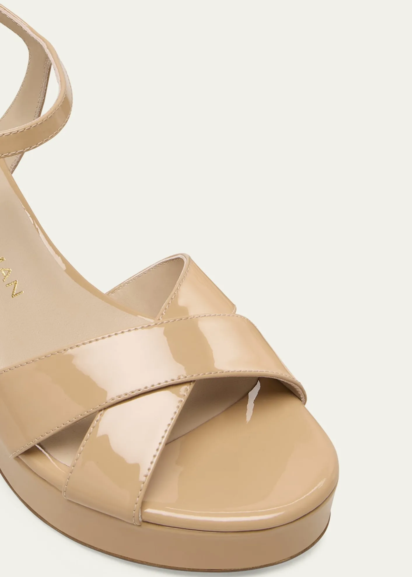 Stuart WeitzmanDayna Patent Crisscross Platform Sandals