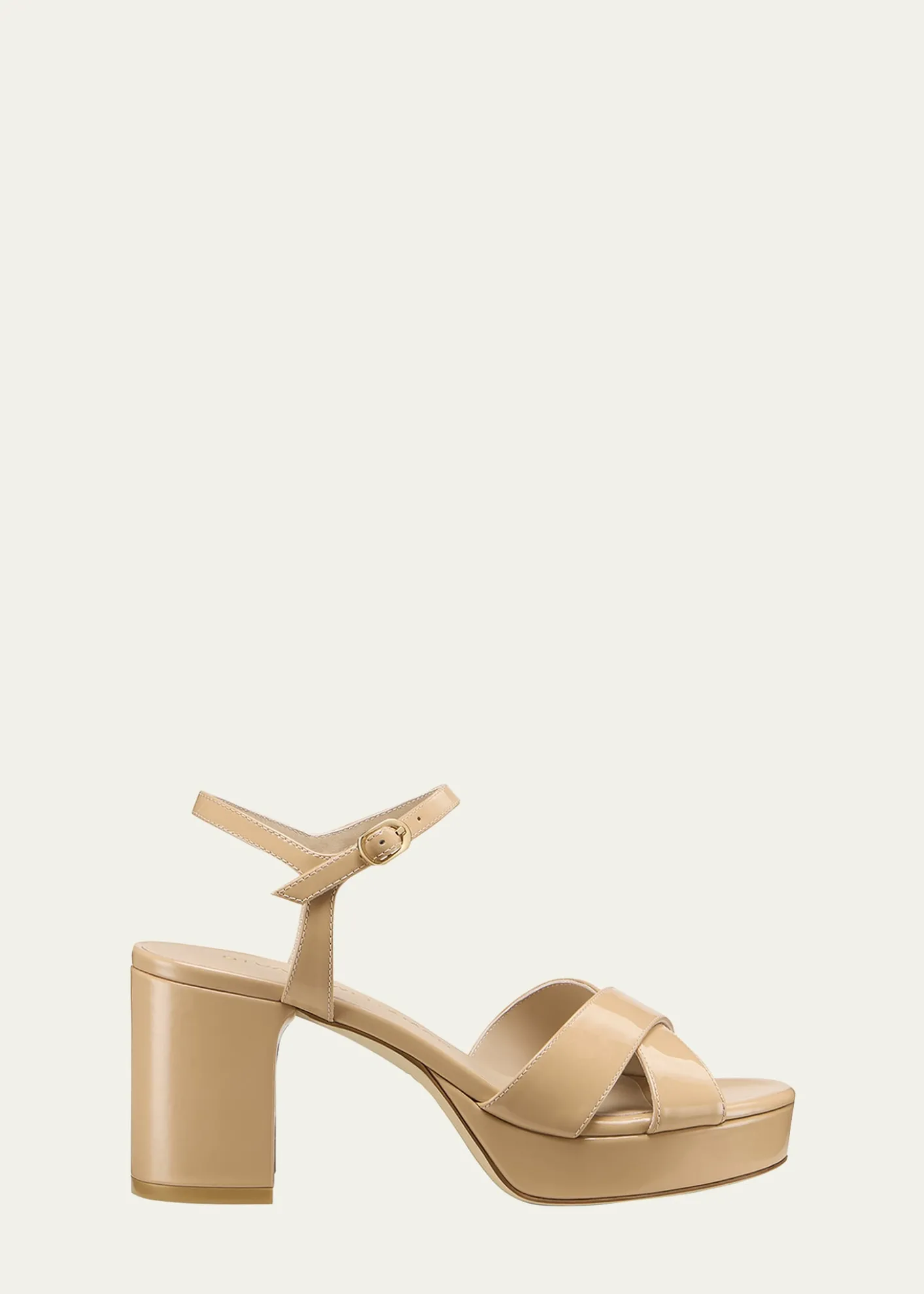 Stuart WeitzmanDayna Patent Crisscross Platform Sandals
