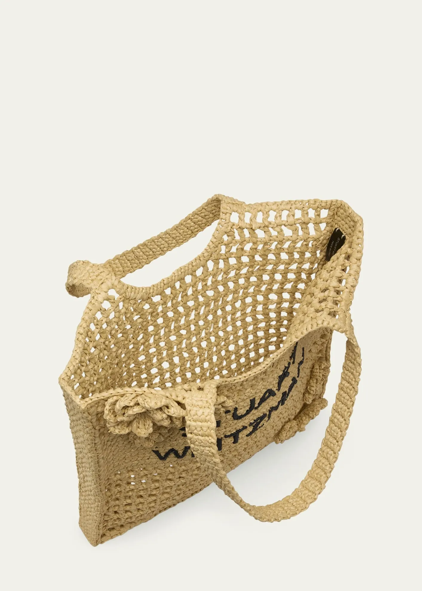 Stuart WeitzmanMagnolia Flower Raffia Tote Bag