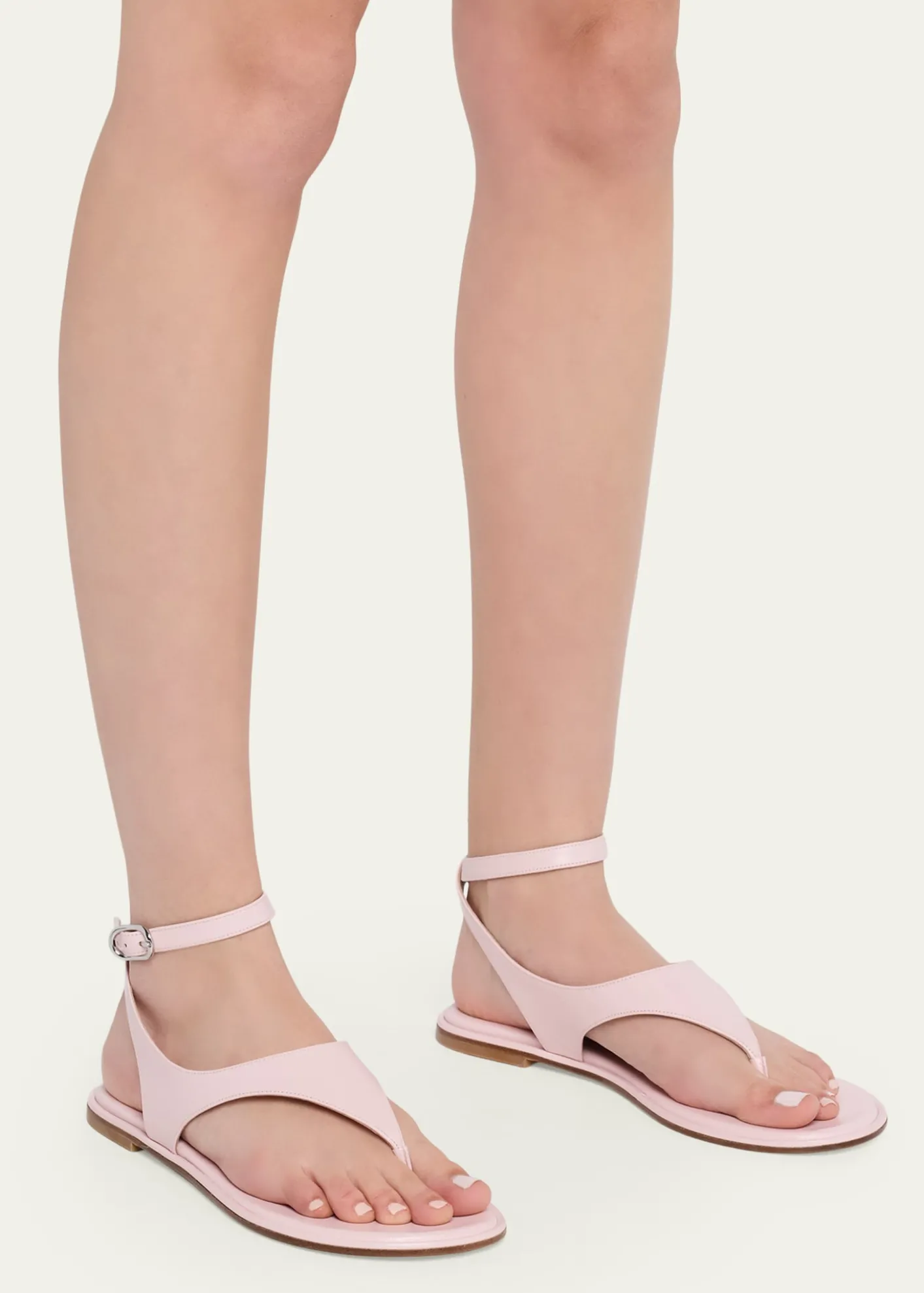Stuart WeitzmanMarley Nappa Leather Flat Thong Sandals