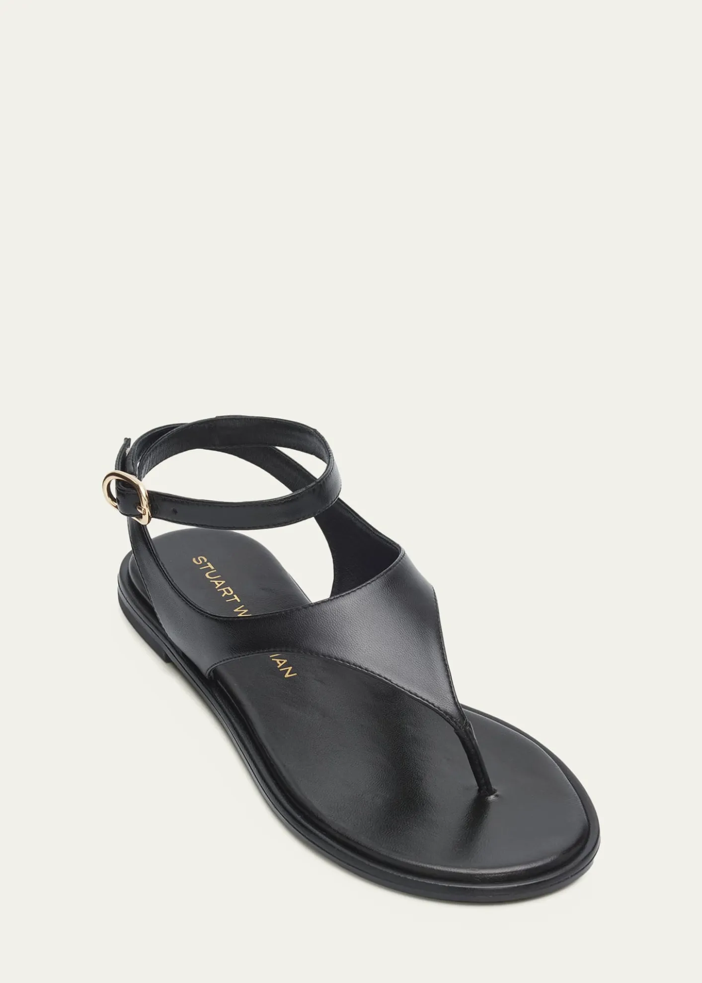 Stuart WeitzmanMarley Nappa Leather Flat Thong Sandals