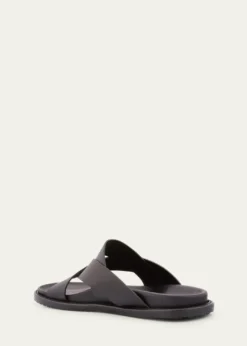 Stuart WeitzmanMen's Berkley Leather Criss-Cross Slide Sandals