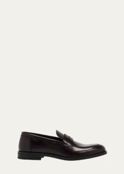 Stuart WeitzmanMen's Club Burnished Leather Penny Loafers