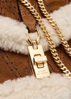 Stuart WeitzmanMilan Sheep Shearling Fur Clutch Bag