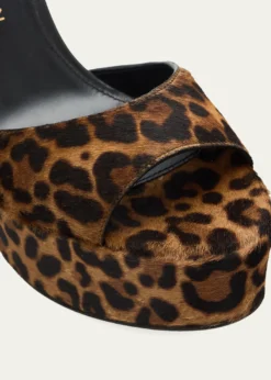 Stuart Weitzman130mm Reade Leopard-Printed Calf Hair Platform Sandals