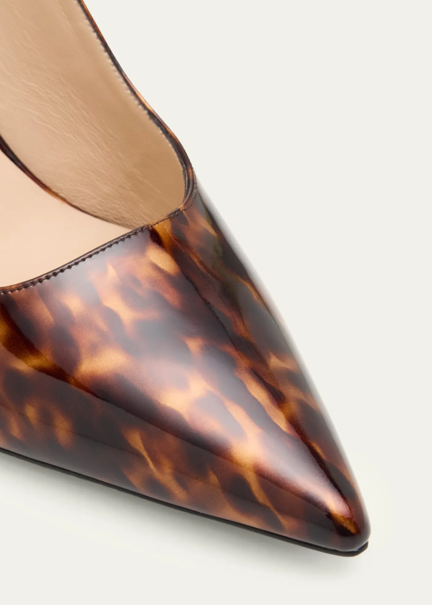 Stuart Weitzman75mm Stuart Power Tortoiseshell Patent Leather Slingback Pumps