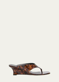 Stuart Weitzman50mm Vinnie Printed Patent Leather Thong Sandals