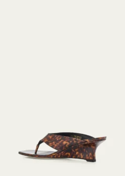 Stuart Weitzman50mm Vinnie Printed Patent Leather Thong Sandals