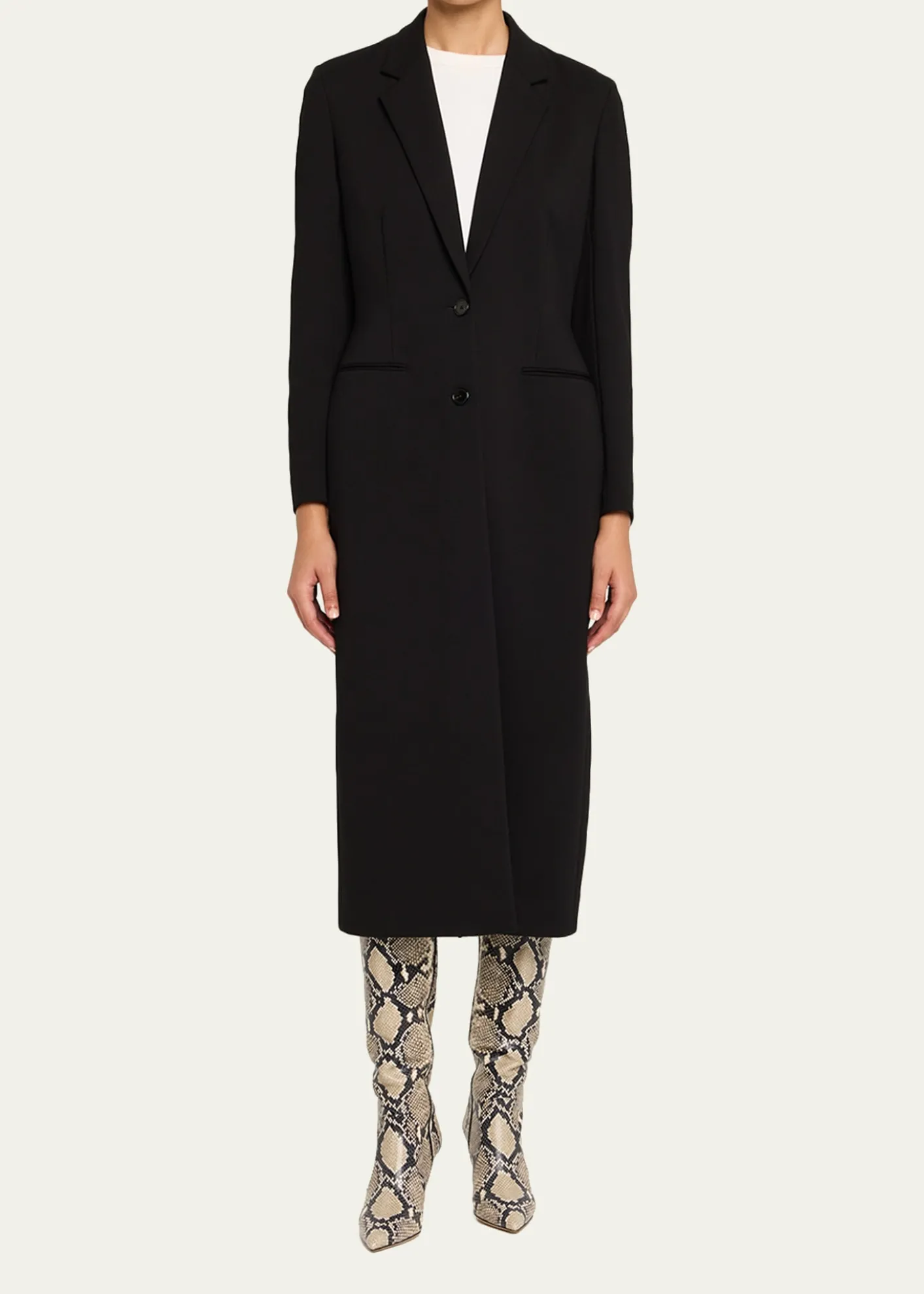Stuart Weitzman85mm Vinnie Snake-Printed Leather Knee-High Boots