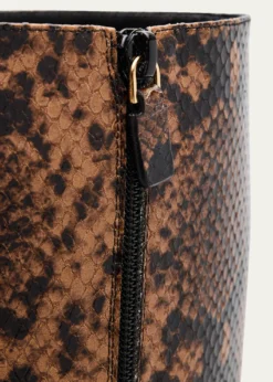 Stuart Weitzman50mm Vinnie Snake-Printed Leather Knee-High Boots