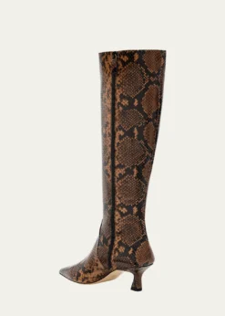 Stuart Weitzman50mm Vinnie Snake-Printed Leather Knee-High Boots
