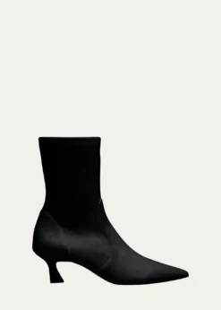 Stuart Weitzman50mm Vinnie Stretch Leather Booties