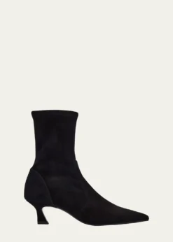 Stuart Weitzman50mm Vinnie Suede Stretch Booties