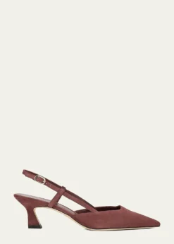 Stuart Weitzman50mm Vinnie Suede Slingback Pumps