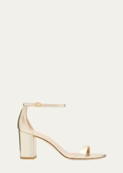 Stuart WeitzmanNudist II Leather Ankle-Strap Sandals