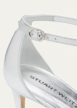 Stuart WeitzmanNudist II Metallic Ankle-Strap Sandals