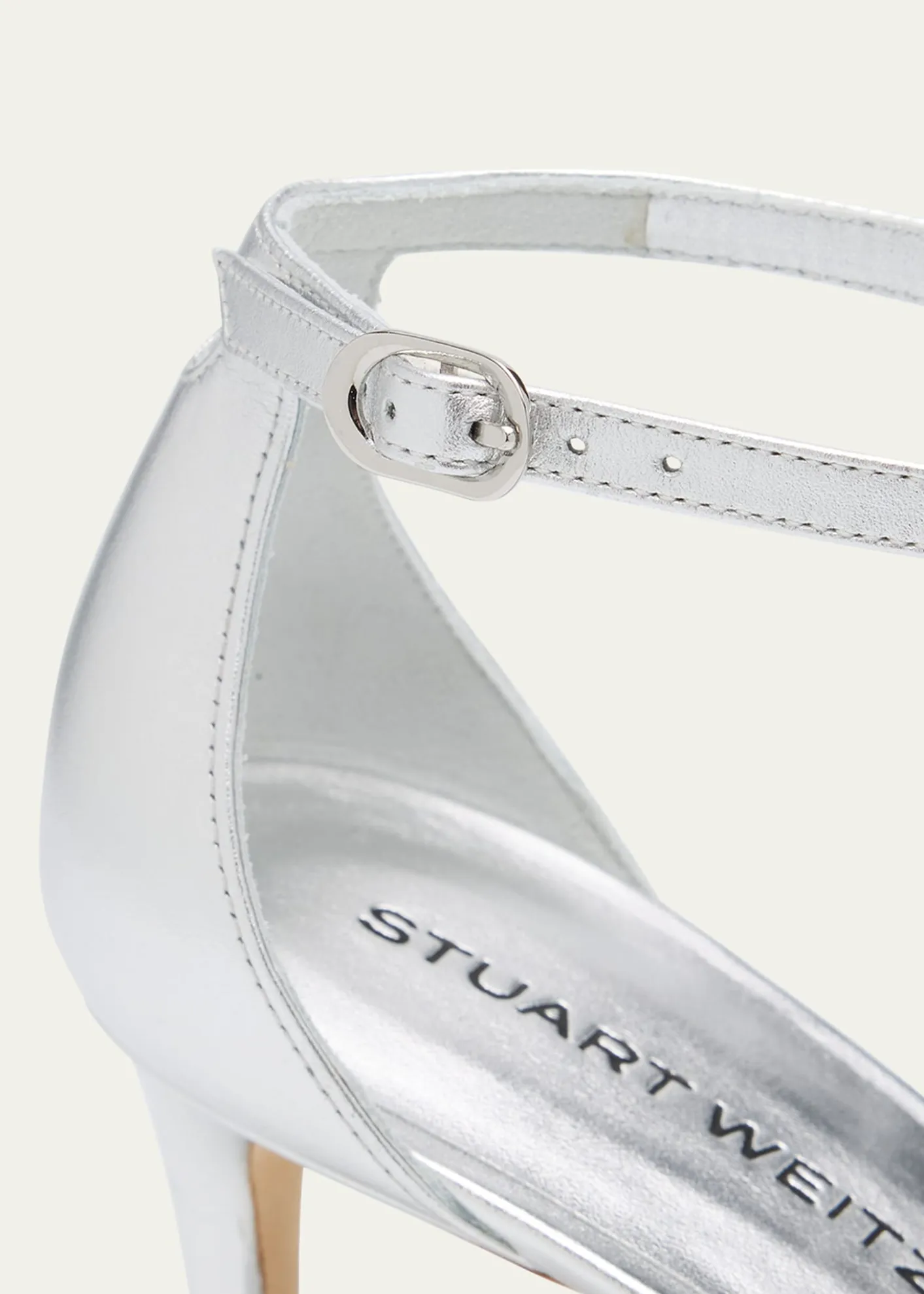 Stuart WeitzmanNudist II Metallic Ankle-Strap Sandals
