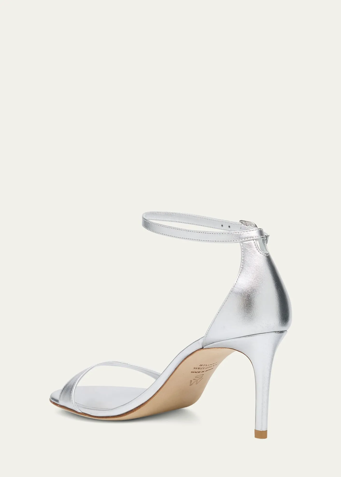 Stuart WeitzmanNudist II Metallic Ankle-Strap Sandals