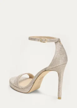 Stuart WeitzmanNudist Metallic Ankle-Strap Platform Sandals