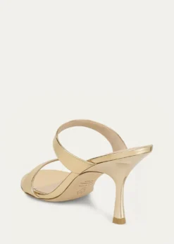 Stuart WeitzmanNudist Metallic Leather Slide Sandals