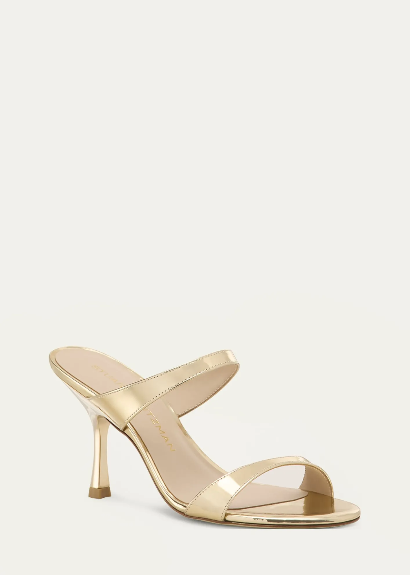 Stuart WeitzmanNudist Metallic Leather Slide Sandals