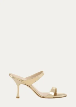 Stuart WeitzmanNudist Metallic Leather Slide Sandals