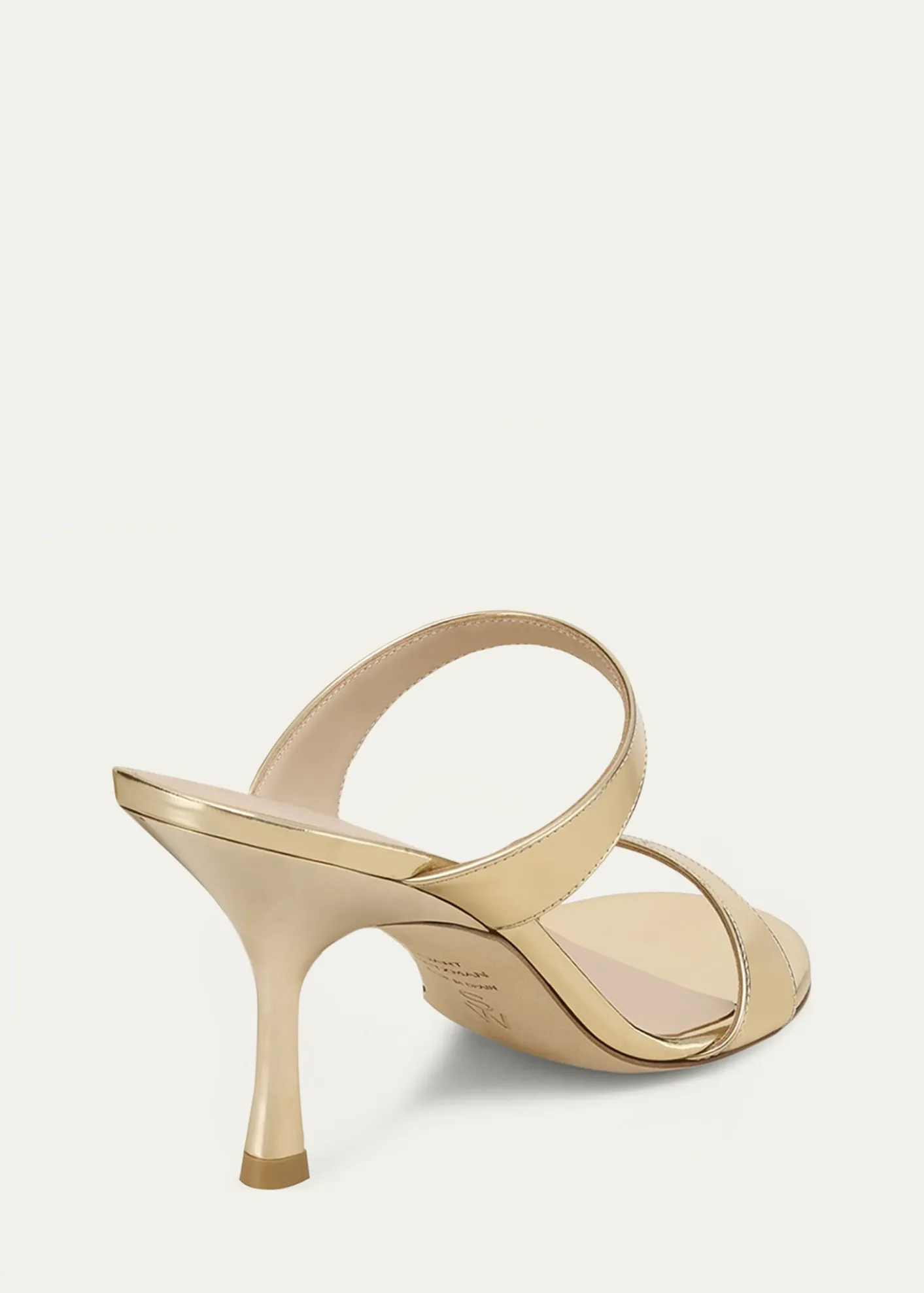 Stuart WeitzmanNudist Metallic Leather Slide Sandals
