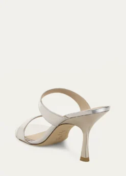 Stuart WeitzmanNudist Metallic Leather Slide Sandals