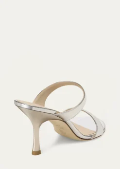 Stuart WeitzmanNudist Metallic Leather Slide Sandals