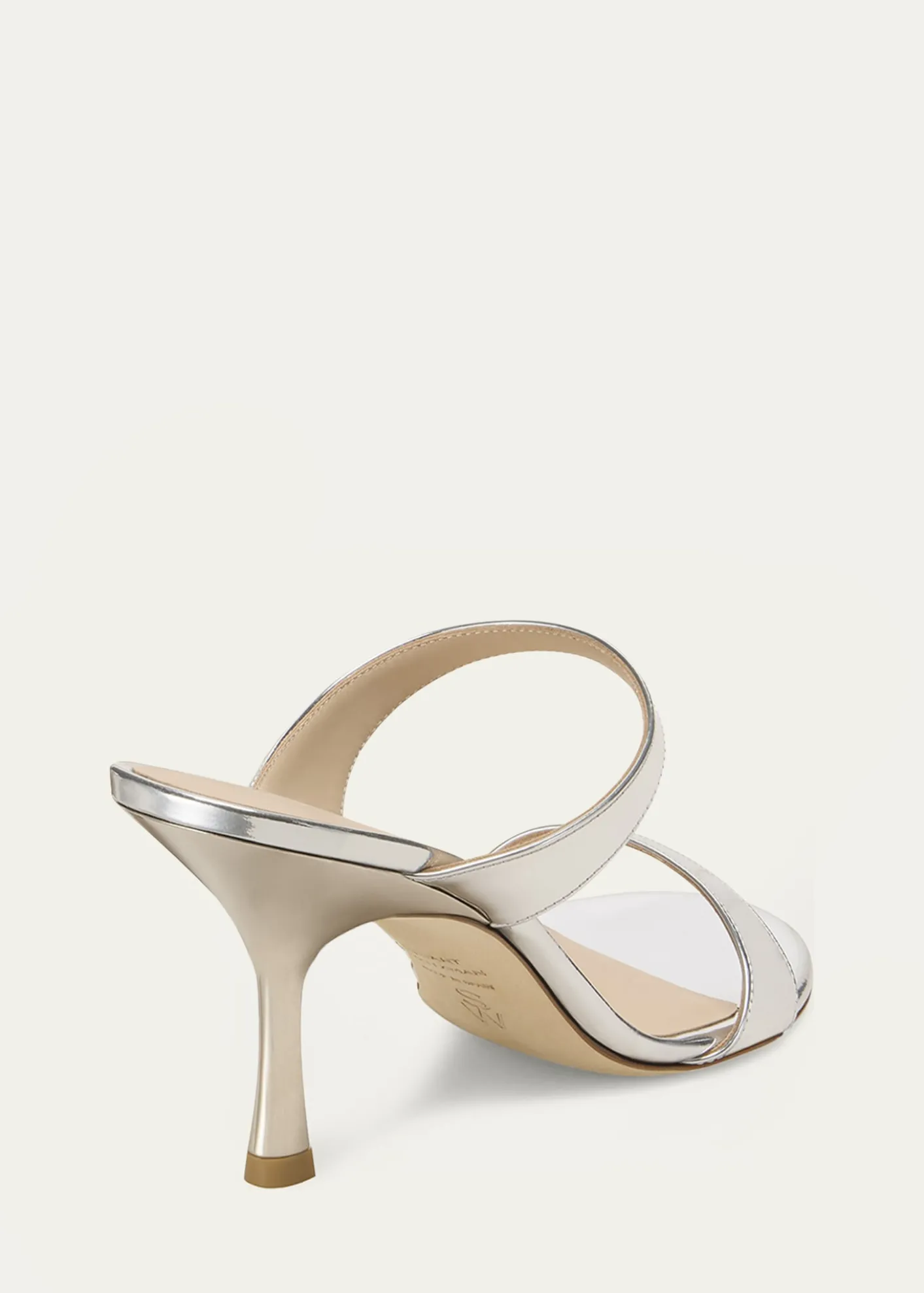 Stuart WeitzmanNudist Metallic Leather Slide Sandals