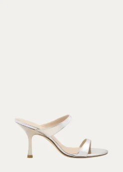 Stuart WeitzmanNudist Metallic Leather Slide Sandals