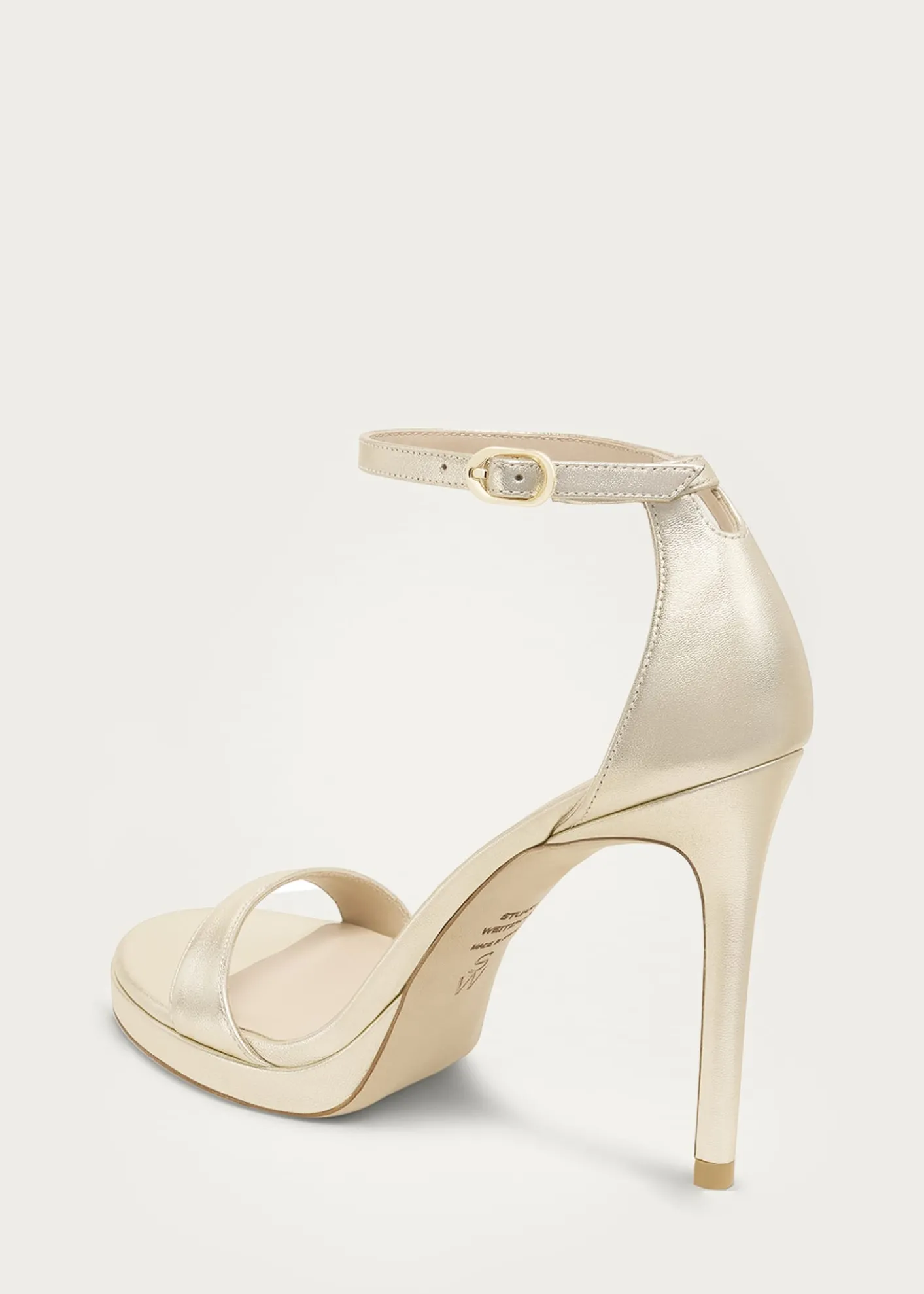 Stuart WeitzmanNudist Metallic Ankle-Wrap Platform Sandals