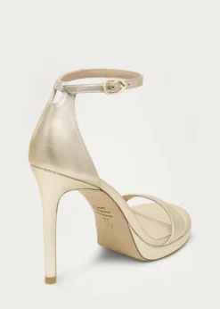 Stuart WeitzmanNudist Metallic Ankle-Wrap Platform Sandals