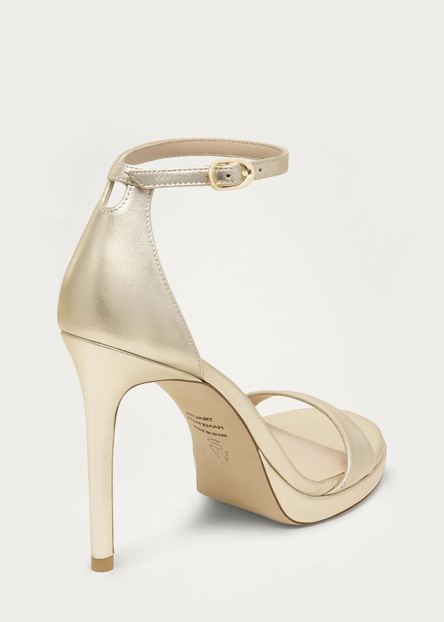 Stuart WeitzmanNudist Metallic Ankle-Wrap Platform Sandals